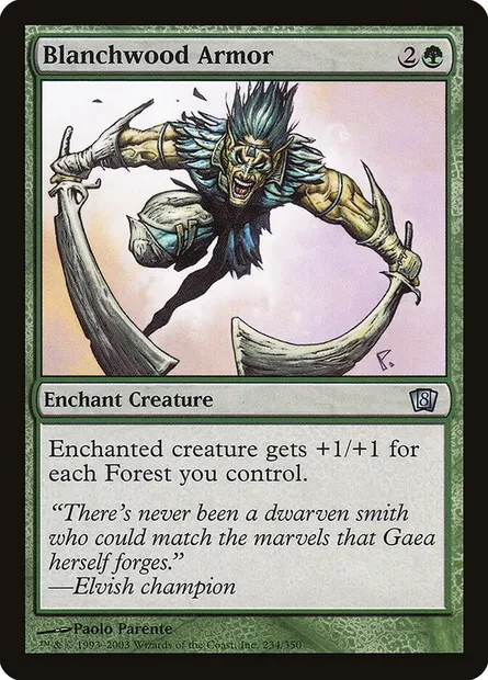 Blanchwood Armor, Magic card 8ED 234★ — Eighth Edition set