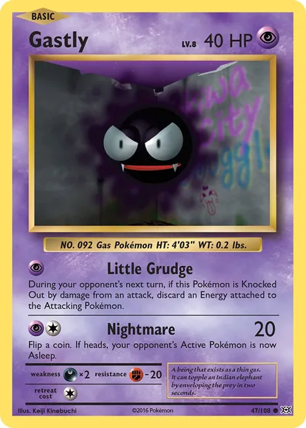 Gastly, Pokémon card EVO 47 — Evolutions set