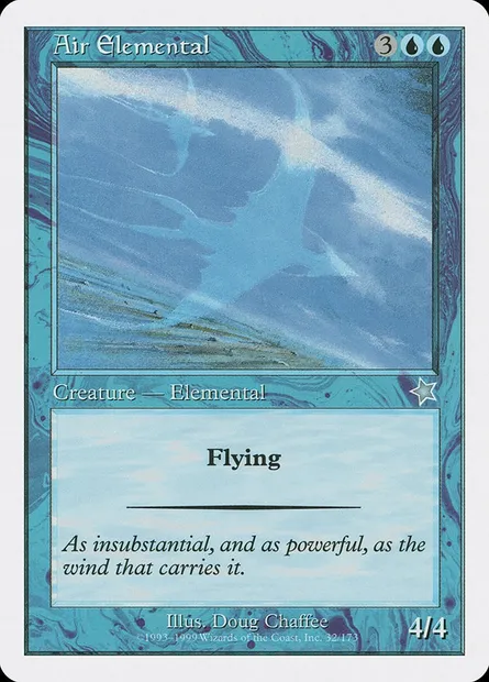 Élémental d'air, carte Magic S99 32 — extension Starter 1999