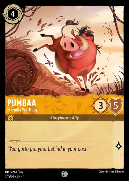 Pumbaa - Friendly Warthog, Disney Lorcana card CH1-017 — The First Chapter set