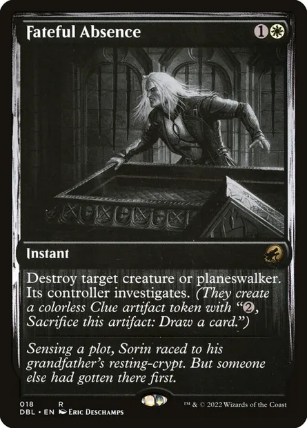 Absence fatidique, carte Magic DBL 18 — extension Innistrad : Double Programme