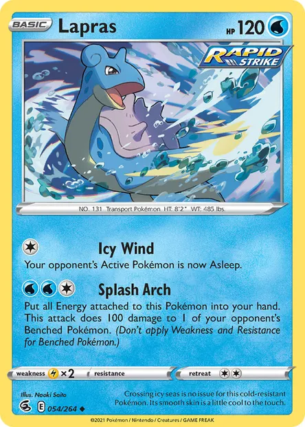 Lapras, Pokémon card FST 54 — Fusion Strike set