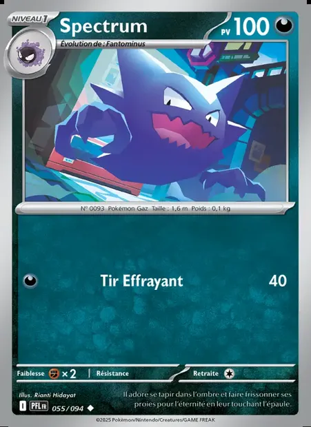 Spectrum, carte Pokémon PFL 055 — extension Flammes Fantasmagoriques