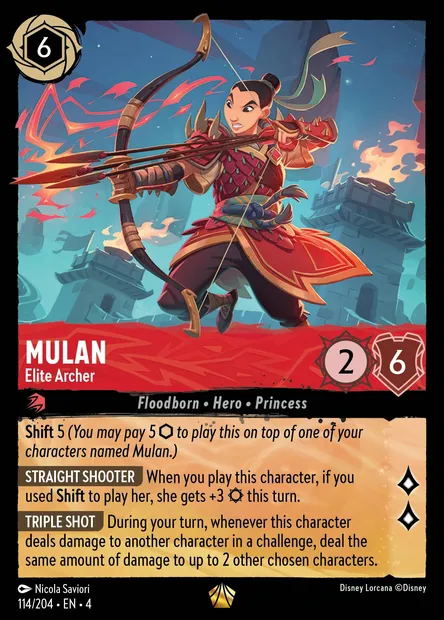 Mulan - Elite Archer, Disney Lorcana card CH4-114 — Ursula's Return set