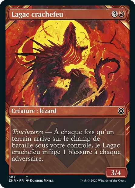 Lagac crachefeu, carte Magic ZNR 302 — extension Renaissance de Zendikar
