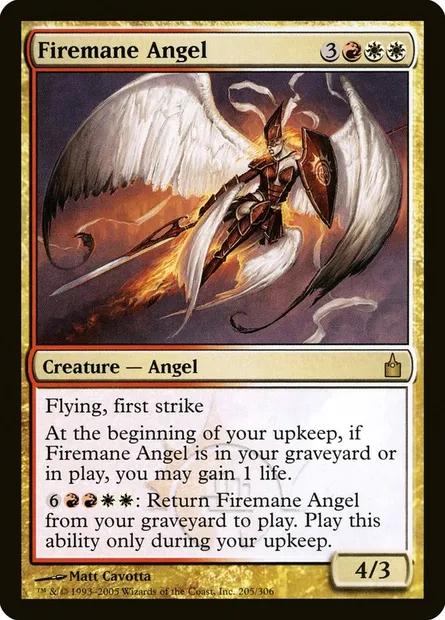Firemane Angel, Magic card RAV 205 — Ravnica: City of Guilds set