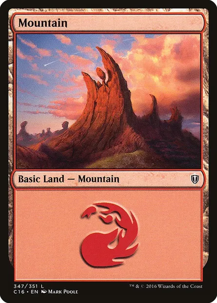 Mountain, Magic card C16 347 — Commander 2016 set