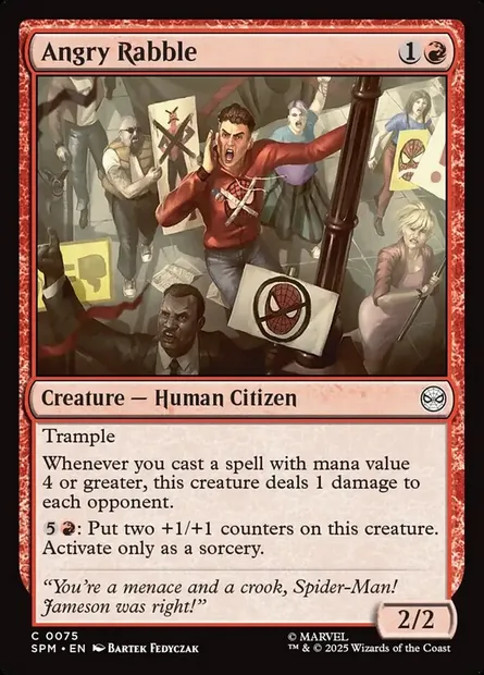 Angry Rabble, Magic card SPM 75 — Marvel's Spider-Man set