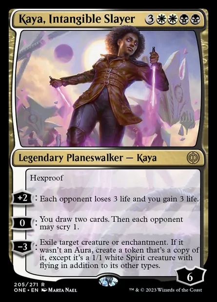 Kaya, Intangible Slayer, Magic card PONE 205p — Phyrexia: All Will Be One Promos set