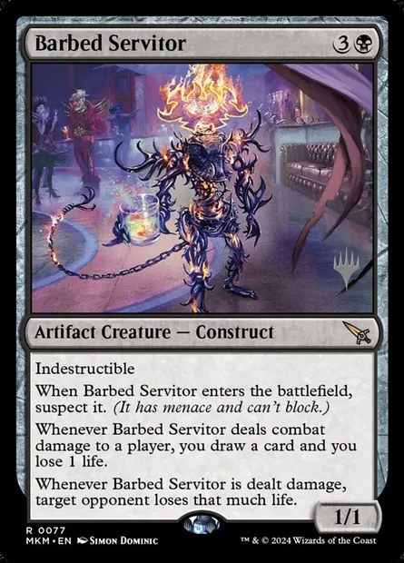 Barbed Servitor, Magic card PMKM 77p — Murders at Karlov Manor Promos set