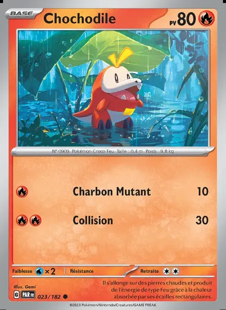 Chochodile, carte Pokémon PAR 023 — extension Faille Paradoxe