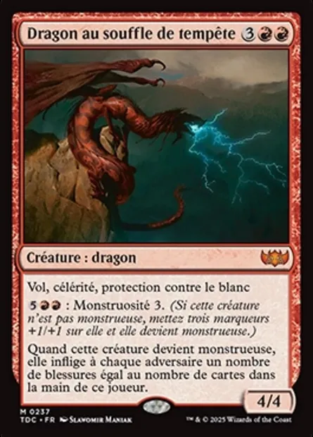 Dragon au souffle de tempête, carte Magic TDC 237 — extension Tarkir: Dragonstorm Commander