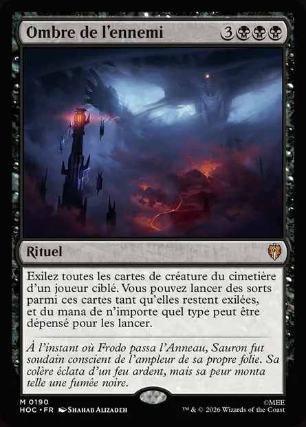 Ombre de l'ennemi, carte Magic HOC 190 — extension The Hobbit Eternal