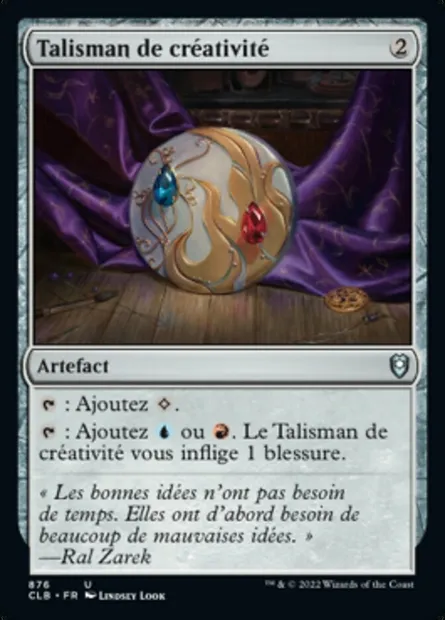 Talisman de créativité, carte Magic CLB 876 — extension Commander Légendes : la bataille de la Porte de Baldur