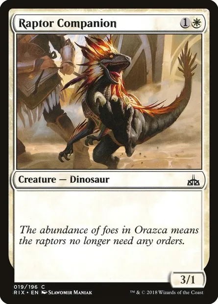 Raptor Companion, Magic card RIX 19 — Rivals of Ixalan set