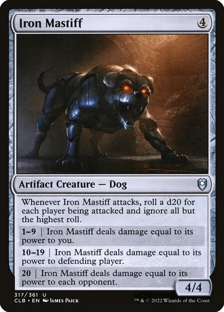 Iron Mastiff, Magic card CLB 317 — Commander Legends: Battle for Baldur's Gate set