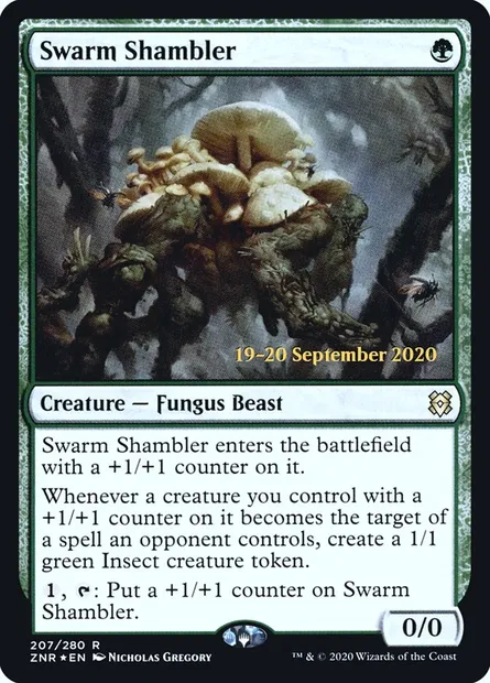 Swarm Shambler, Magic card PZNR 207s — Zendikar Rising Promos set
