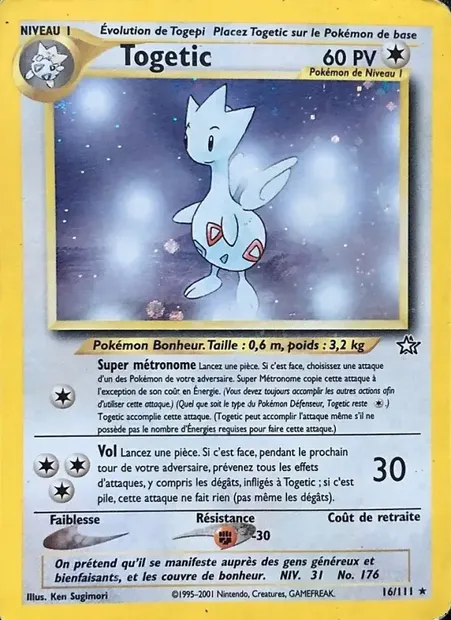 Togetic, carte Pokémon NG 16 — extension Neo Genesis