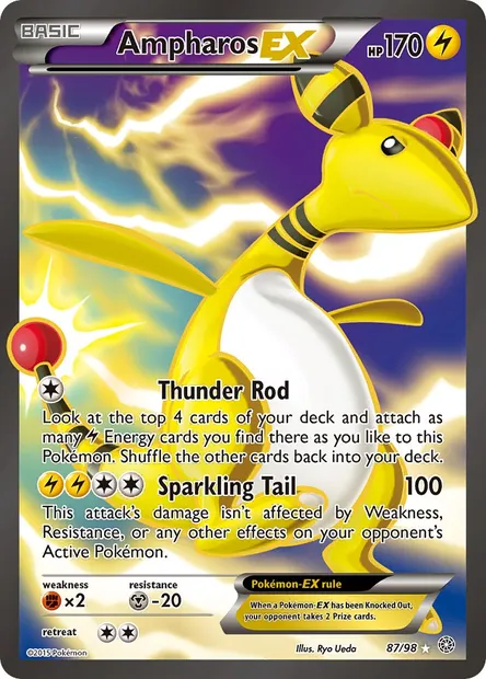 Ampharos EX, Pokémon card AOR 87 — Ancient Origins set