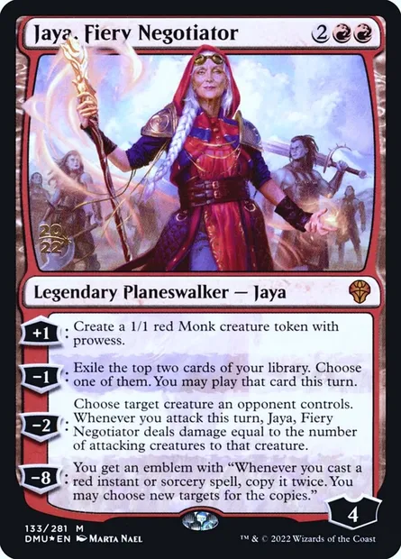 Jaya, Fiery Negotiator, Magic card PDMU 133s — Dominaria United Promos set