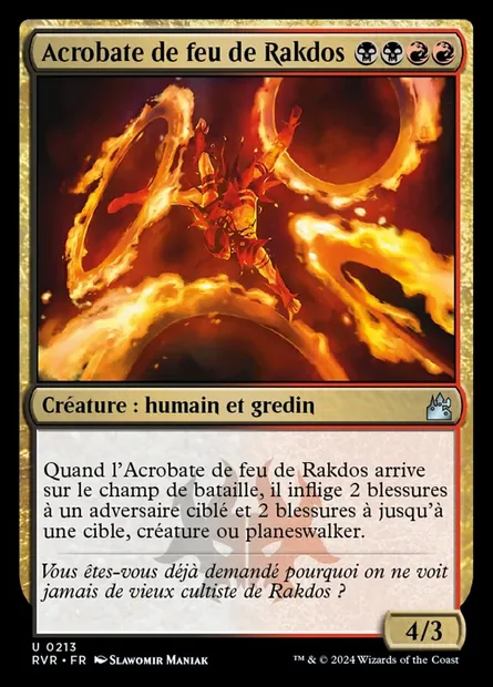 Acrobate de feu de Rakdos, carte Magic RVR 213 — extension Ravnica Remastered