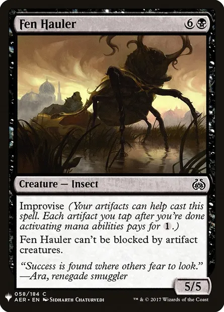 Fen Hauler, Magic card PLST AER-58 — The List set