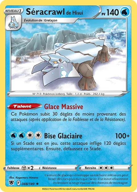 Séracrawl de Hisui, carte Pokémon ASR 048 — extension Astres Radieux