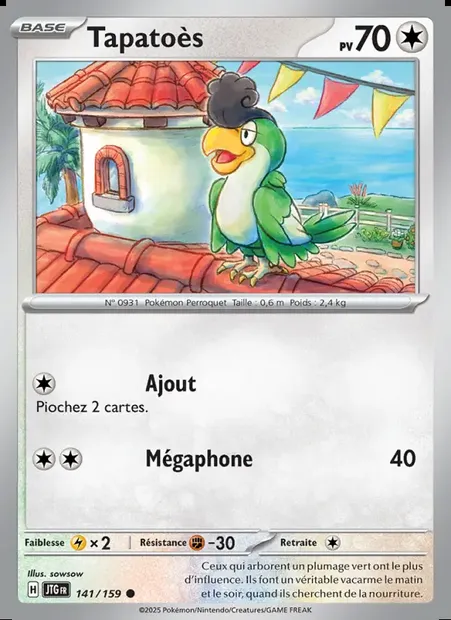 Tapatoès, carte Pokémon JTG 141 — extension Aventures Ensemble
