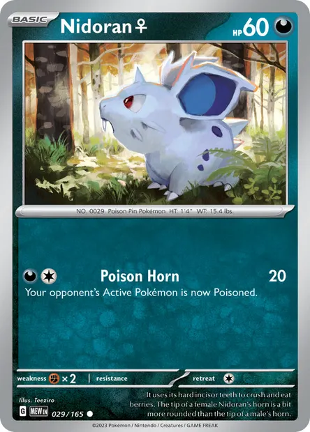 Nidoran♀, Pokémon card MEW 029 — 151 set
