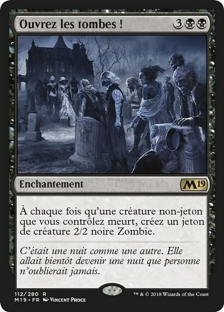 Ouvrez les tombes !, carte Magic M19 112 — extension Core Set 2019