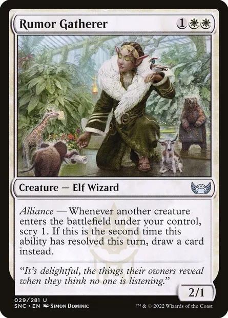 Rumor Gatherer, Magic card SNC 29 — Streets of New Capenna set