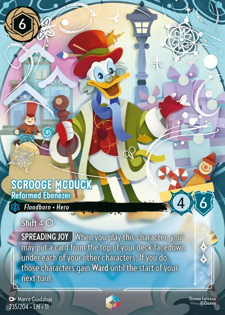 Scrooge McDuck - Reformed Ebenezer, Disney Lorcana card CH11-235 — Winterspell set