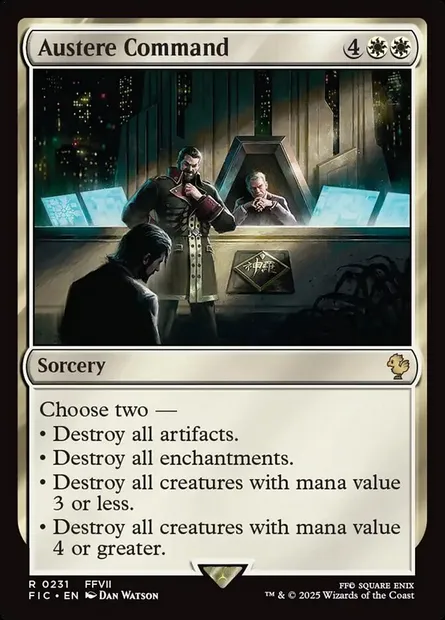Austere Command, Magic card FIC 231 — Final Fantasy Commander set