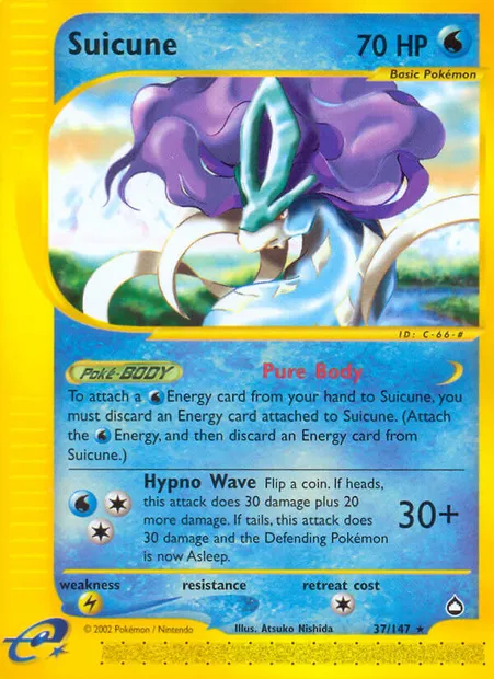 Suicune, Pokémon card AQ 37 — Aquapolis set