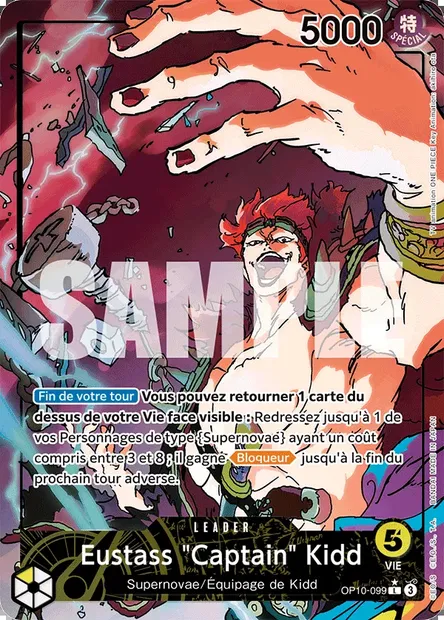 Eustass "Captain" Kidd, carte One Piece OP10-099 — extension SANG ROYAL