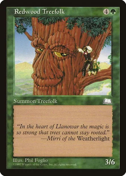 Redwood Treefolk, Magic card WTH 138 — Weatherlight set