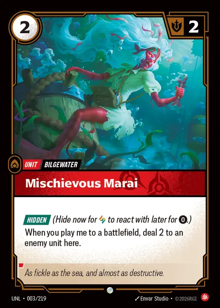Mischievous Marai, carte Riftbound UNL 003 — extension Unleashed