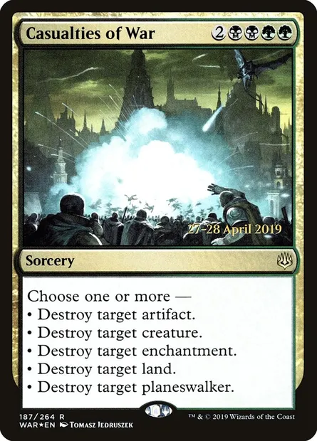 Victimes de la guerre, carte Magic PWAR 187s — extension War of the Spark Promos