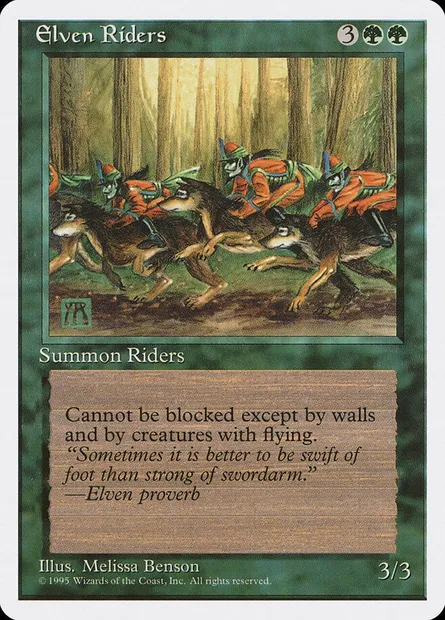 Cavaliers elfes, carte Magic 4ED 242 — extension Quatrième Edition