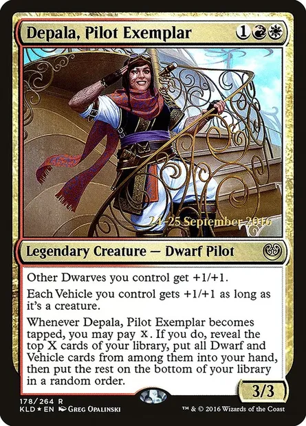 Depala, Pilot Exemplar, Magic card PKLD 178s — Kaladesh Promos set