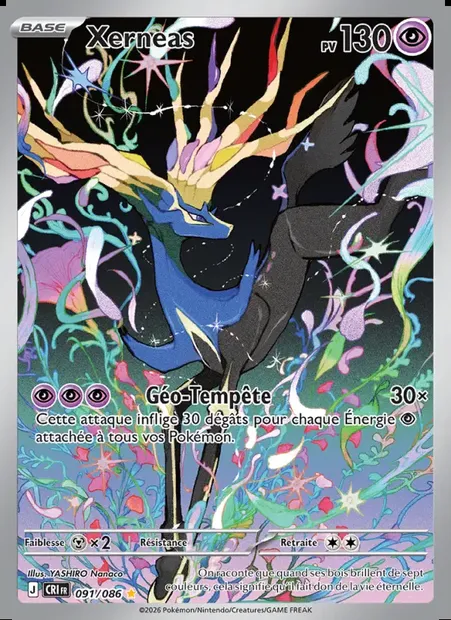 Xerneas, carte Pokémon CRI 091 — extension Chaos Ascendant