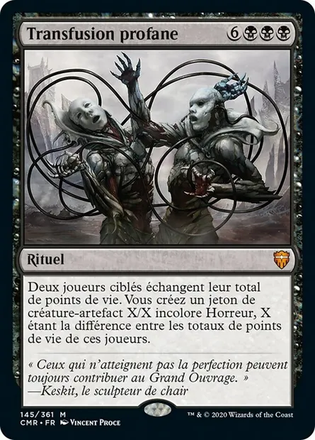 Transfusion profane, carte Magic CMR 145 — extension Commander Legends