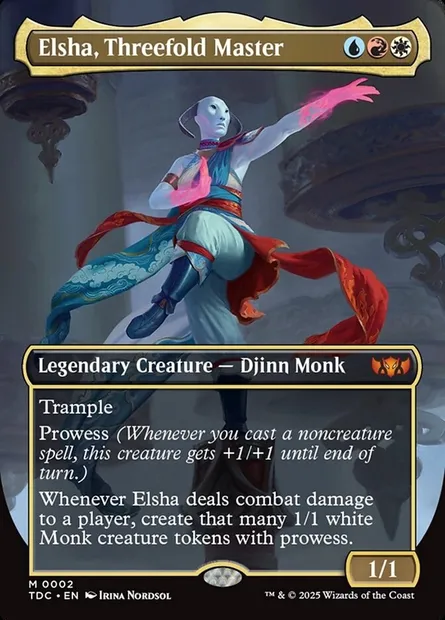 Elsha, Threefold Master, Magic card TDC 2 — Tarkir: Dragonstorm Commander set