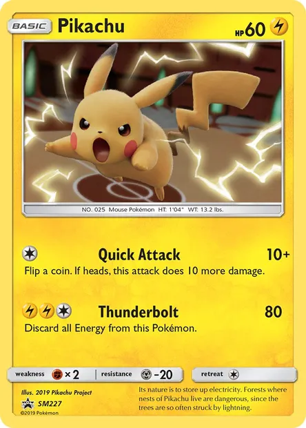 Pikachu, Pokémon card SM 227 — SM Black Star Promos set