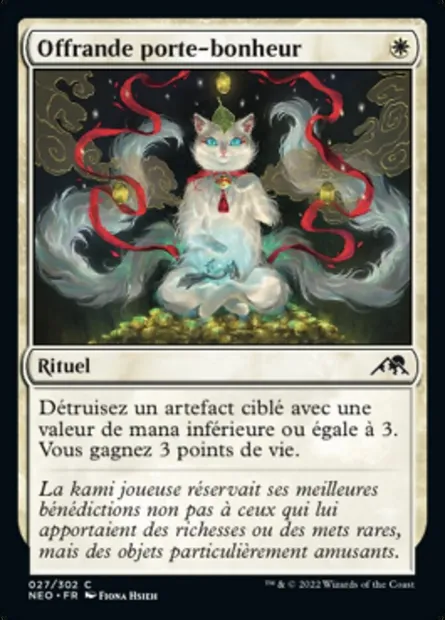 Offrande porte-bonheur, carte Magic NEO 27 — extension Kamigawa: La Dynastie Néon