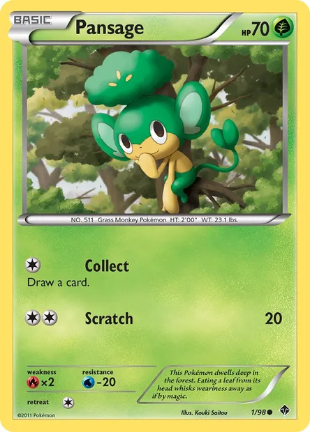 Pansage, Pokémon card EPO 1 — Emerging Powers set