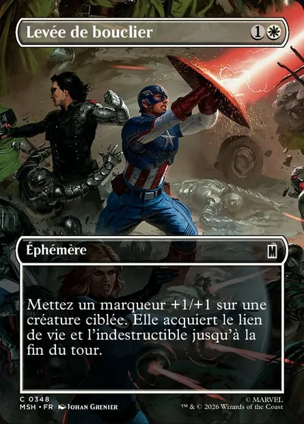 Levée de bouclier, carte Magic MSH 348 — extension Marvel Super Heroes