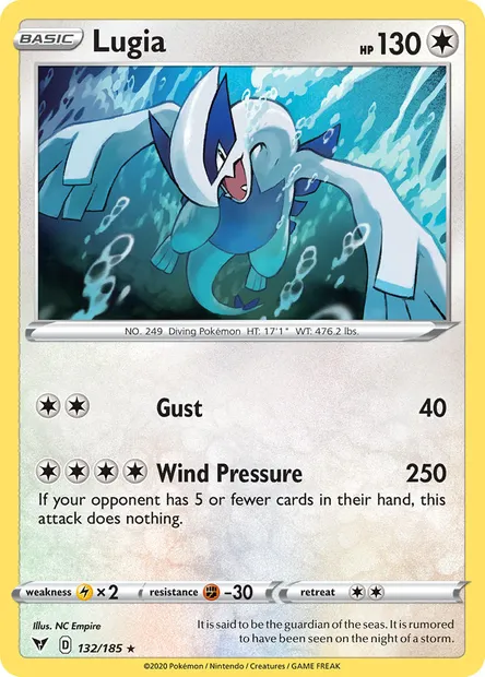 Lugia, Pokémon card VIV 132 — Vivid Voltage set