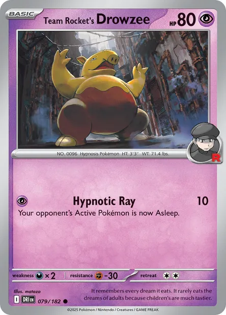 Team Rocket's Drowzee, Pokémon card DRI 079 — Destined Rivals set
