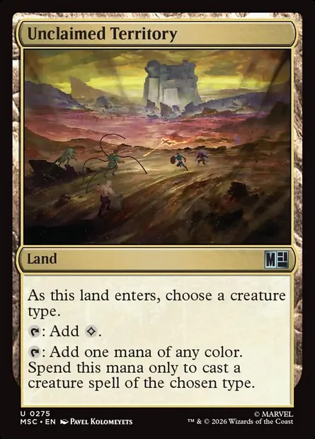 Unclaimed Territory, Magic card MSC 275 — Marvel Super Heroes Commander set